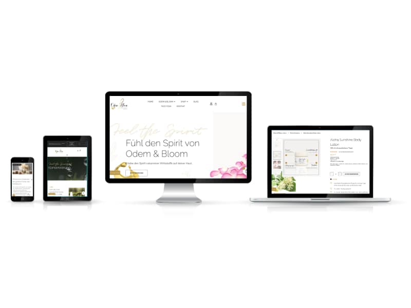 Odem & Bloom Onlineshop Entwicklung